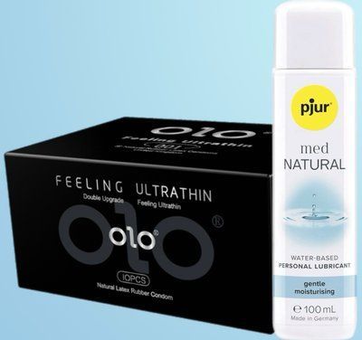 Набір OLO - ультратонкі -001 ( 10 штук) + Лубрикант pjur MED Natural glide 100 мл SOS4512 фото