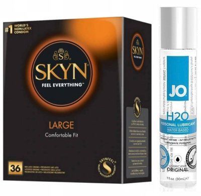 Набір : SKYN Large 36 шт та Лубрикант System JO H2O ORIGINAL (30 мл) SOS83 фото