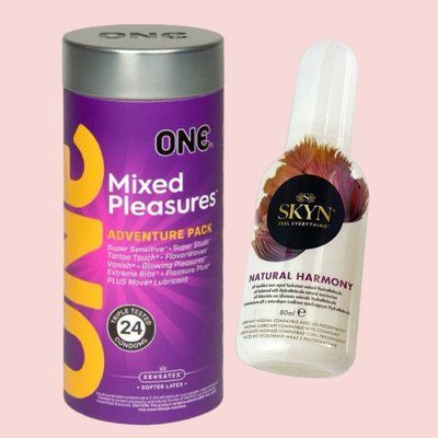 Набір ONE Mixed Pleasures 24 шт + Лубрикант Skyn ​​Natural Harmony (80 мл) SOS4400 фото