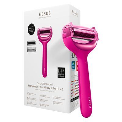 Електронний ролер для обличчя та тіла з мікроголками GESKE MicroNeedle Face&Body Roller 8в1 magenta HB0197 фото