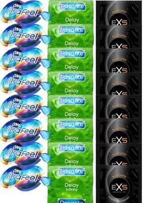 Набор 24 шт 𝐎𝐍𝐄 𝐔𝐥𝐭𝐫𝐚𝐅𝐞𝐞𝐥 + Delay Infinity + EXS Black Latex SO7452 фото