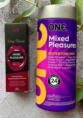 Комплект ONE Mixed Pleasures (24 шт) + Спрей Intt Deep Throat Oral Spray (12 мл) SOS2402 фото