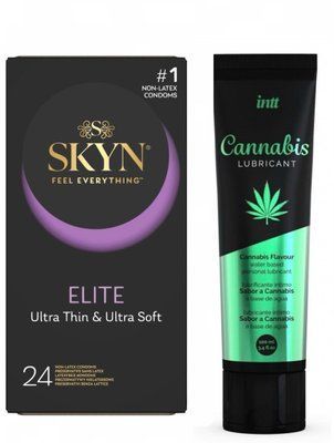 Комплект: SKYN Elite 24 шт. + Лубрикант Intt Cannabis (100 мл) SOS11264 фото