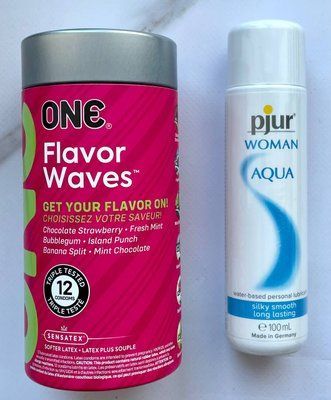 Комплект ONE Flavor Waves 12 шт + Лубрикант на водній основі pjur Woman Aqua 100 мл SOS2003 фото