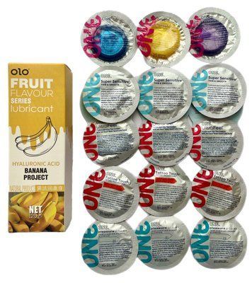 Набор: ONE 15 шт + Лубрикант SWEET SECRET з ароматом банана 120ml OLO SOS1256 фото