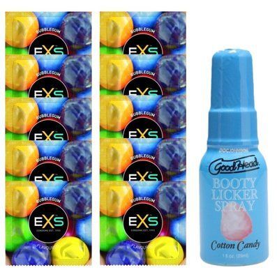 EXS BUBBLEGUM 10 шт + Doc Johnson Booty Licker Spray &ndash; Cotton Candy (29 мл) SOS14022 фото