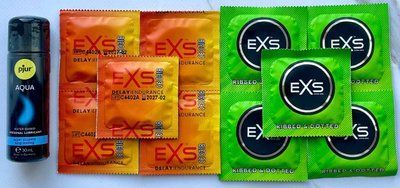 Набір EXS Delay 5шт + EXS Extreme 5шт + Лубрикант pjur Aqua 30 мл SOS3552 фото