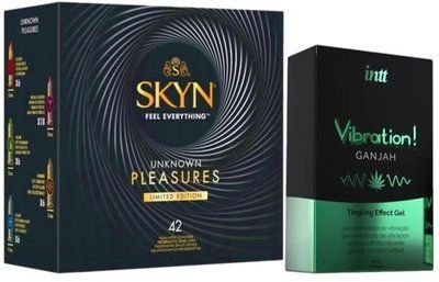 Набор из SKYN Pleasures (42 шт) + Жидкий вибратор Intt Vibration Ganjah (15 мл) SOS10010 фото