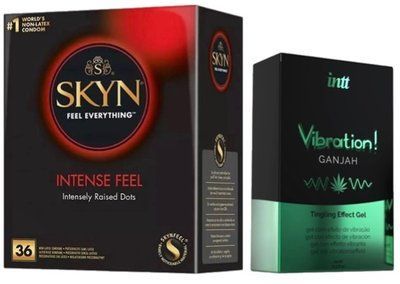 Набір з SKYN Intense Feel (36 шт) + Рідкий вібратор Intt Vibration Ganjah (15 мл) SOS9810 фото