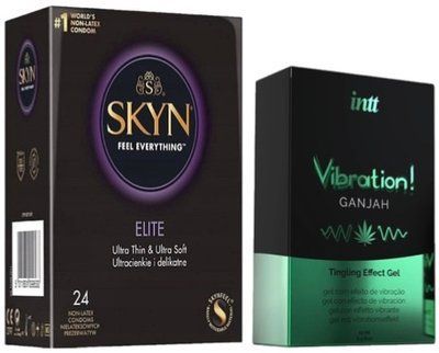 Набор из SKYN Elite (24 шт) + Жидкий вибратор Intt Vibration Ganjah (15 мл) SOS10110 фото