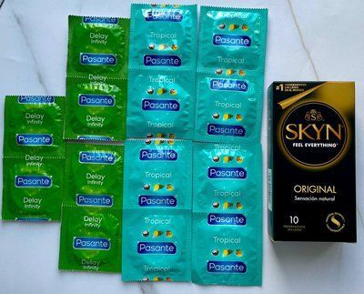 Комплект Skyn Original 10 шт + Pasante Tropical 8 шт, Delay 6 шт SOS3052 фото