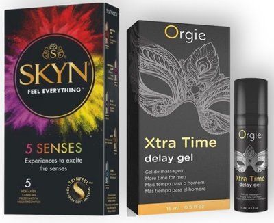 Набір з SKYN 5 Senses + Пролонгатор X-TRA TIME, 15 мл ORGIE SOS8850 фото