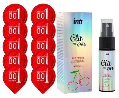 Комплект OLO 001 (червоні) 10 шт + Intt Clit Me On Red Fruits Warming Effect 12 мл SOS14222 фото