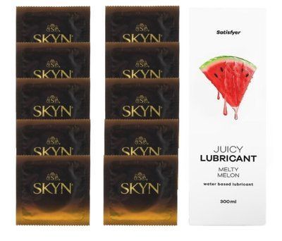 Комплект SKYN passion daiquiri 10 шт. + Лубрикант Satisfyer Juicy Lubricant Melty Melon 300 мл SOS12621 фото