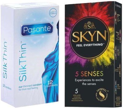 Набор с SKYN 5 Senses + Pasante Silk Thin 12 шт SOS8102 фото