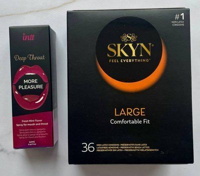 Набір SKYN Large 36 шт + Спрей для оральних ласк Intt Deep Throat Oral Spray (12 мл) SOS1401 фото