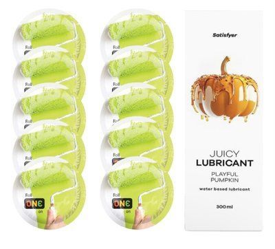 Комплект ONE Color 10 шт. + Лубрикант Satisfyer Juicy Lubricant Playful Pumpkin (300 мл) SOS12369 фото