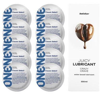 Комплект ONE Classic 10 шт. + Лубрикант Satisfyer Juicy Lubricant Crazy Crave (300 мл) SOS12319 фото