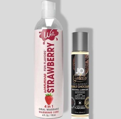 Wet Oral Play Strawberry (118 мл) + JO GELATO Double Chocolate (30 мл) LB858 фото