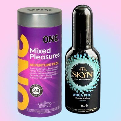 Набір ONE Mixed Pleasures 24 шт + Лубрикант Skyn ​​Aqua Feel (80 мл) SOS4401 фото