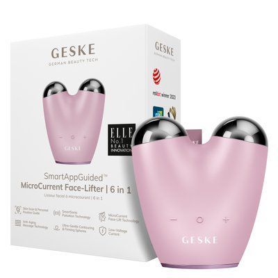Мікрострумовий підтягувач обличчя GESKE MicroCurrent Face-Lifter 6в1 pink HB0137 фото