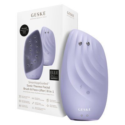 Очищувальна щітка для обличчя GESKE Sonic Thermo Facial Brush&Face-Lifter 8в1 purple HB0090 фото