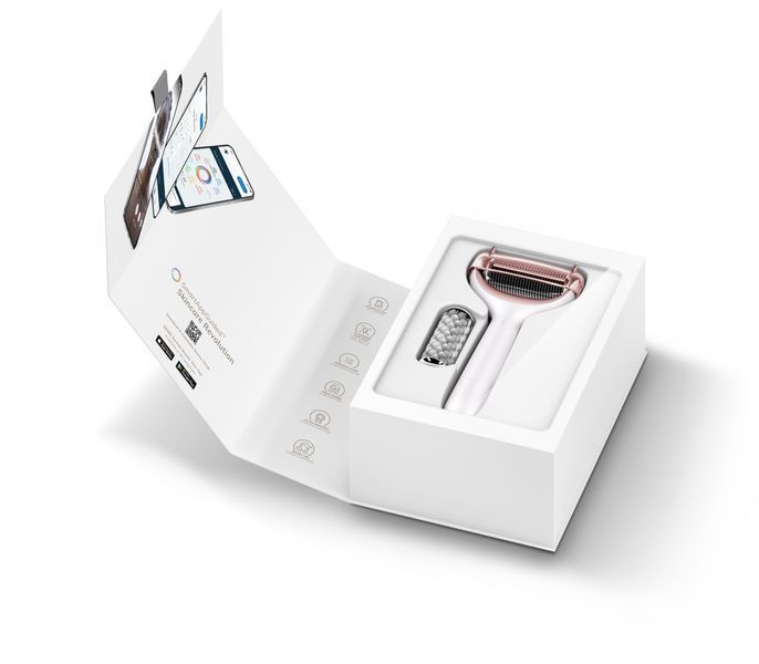 Електронний ролер для обличчя та тіла з мікроголками GESKE MicroNeedle Face&Body Roller 8в1 starlight HB0198 фото