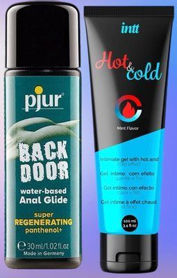Набір лубрикантів pjur backdoor Regenerating 30 мл + Intt Hot & Cold (100 мл) LB474 фото