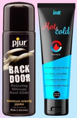 Набір лубрикантів pjur backdoor anal Relaxing jojoba silicone 30 мл + Intt Hot & Cold (100 мл) LB873 фото