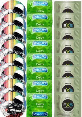 Набір 24 шт ONE Extreme Ribs + Delay Infinity + EXS Snug Fit SOS7420 фото