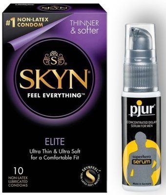 Набор из SKYN Elite 10 шт + Пролонгатор pjur Superhero Serum (20 мл) SOS8915 фото