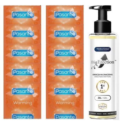 Комплект Pasante Warming 10 шт + Big Erection Gel (150 мл) SOS14388 фото
