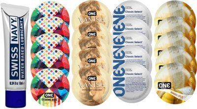 Набор из Swiss Navy Water-Based 10 мл + ONERibs + ONE Vanish + ONE Classic + ONEBanana SOS8515 фото