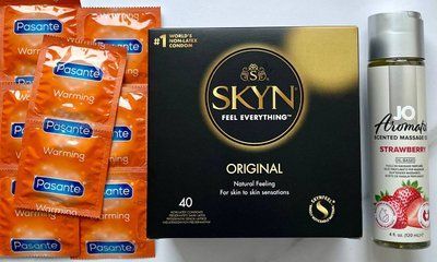 Набір 50 шт SKYN Original - Pasante Warming + System JO Aromatix Strawberry 120 мл SOS1666 фото