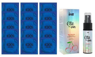 Комплект EXS Cooling 15 шт + Intt Clit Me On Red Fruits Warming Effect SOS14538 фото