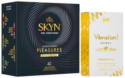 Набор из SKYN Pleasures (42 шт) + Жидкий вибратор Intt Vibration Honey (15 мл) SOS10025 фото