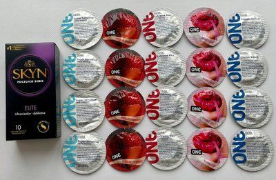 Набір 30 штук Skyn Elite + ONE Extreme Ribs, Super Sensitive, Flavor Waves, Classic SOS2267 фото