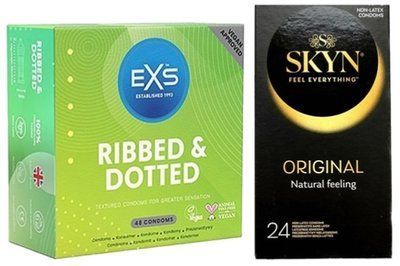 Набор с SKYN ORIGINAL 24 ШТ. + EXS Ribbed & Dotted 48 шт SOS7918 фото
