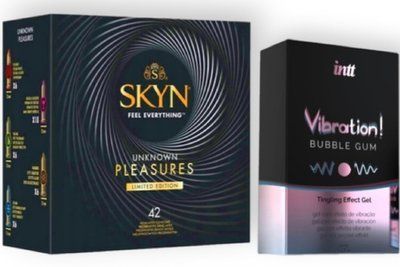 SKYN Pleasures, 42 шт + Intt Vibration Bubble Gum (15 мл) SOS6920 фото