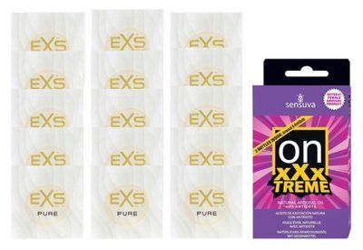 Комплект EXS Pure15 шт + ON xXxTREME Arousal Oil (5 мл) + Antidote (5 мл) SOS14839 фото