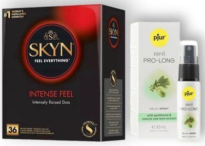 Набор из SKYN Intense Feel (36 шт) + Пролонгатор pjur MED Prolong Spray - 20 мл SOS8965 фото