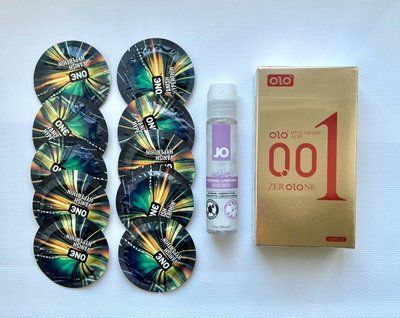 Набір з 20 шт : OLO Gold 0,01 10 шт , ONE Vanish 10 шт та Лубрикант System JO AGAPE &mdash; ORIGINAL (30 мл) SOS1021 фото