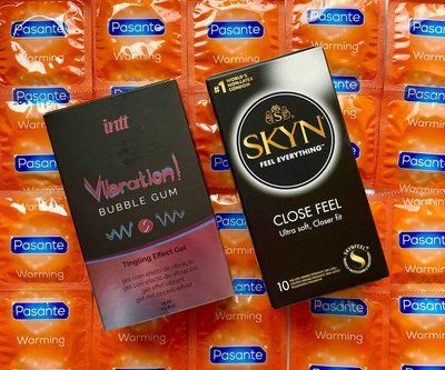 Набір 22 шт SKYN Close Feel - Pasante Warming + Intt Vibration Bubble Gum (15 мл) SOS1566 фото