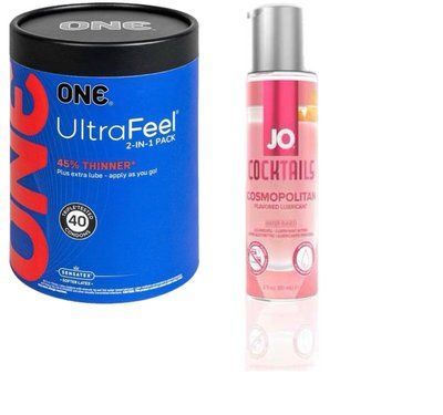 ONE UltraFeel 2-в-1. 40 шт+ Лубрикант на водній основі System JO Cocktails - Cosmopolita SOS6444 фото