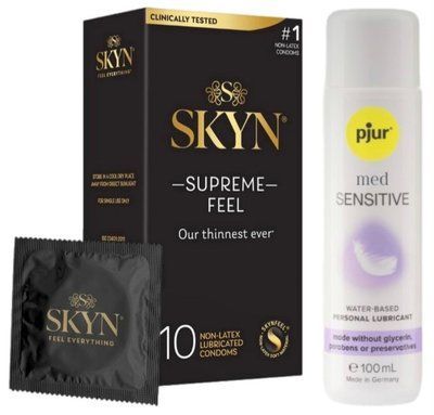 Комплект Skyn ​​Supreme Feel 10 шт + pjur MED Sensitive Glide 100 мл SOS13336 фото
