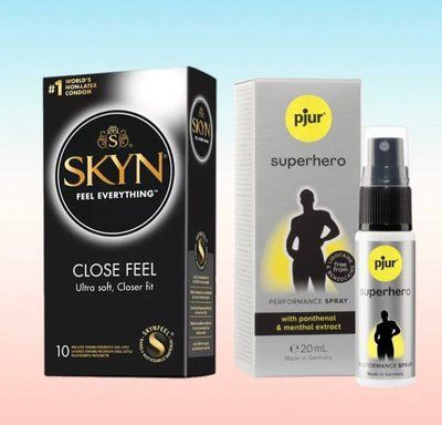 SKYN Close Feel 10 шт та спрей pjur Superhero 20 ml SOS6338 фото