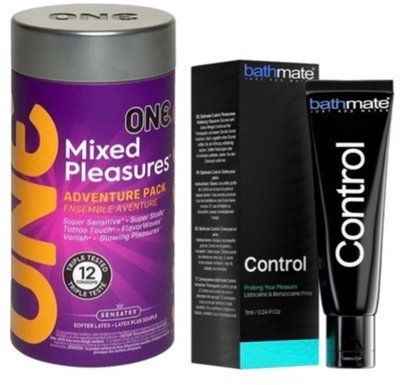 Набор из 12 шт ONE Mixed Pleasures + Пролонгатор Bathmate Control (7 мл) SOS9265 фото