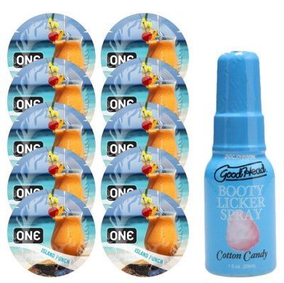 Комплект ONE Island Punch 10 шт + Doc Johnson Booty Licker &ndash; Cotton Candy, 29 мл SOS13837 фото