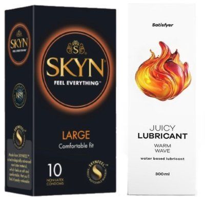 Набор Лубрикант Satisfyer Warm Wave 300мл + SKYN Large 10 шт. SOS12736 фото