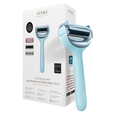 Ролик для голкової мезотерапії обличчя та тіла GESKE MicroNeedle Face&Body Roller 9в1 turquoise HB0213 фото
